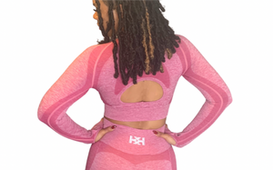 Seamless Open Back Crop Top - Rosé